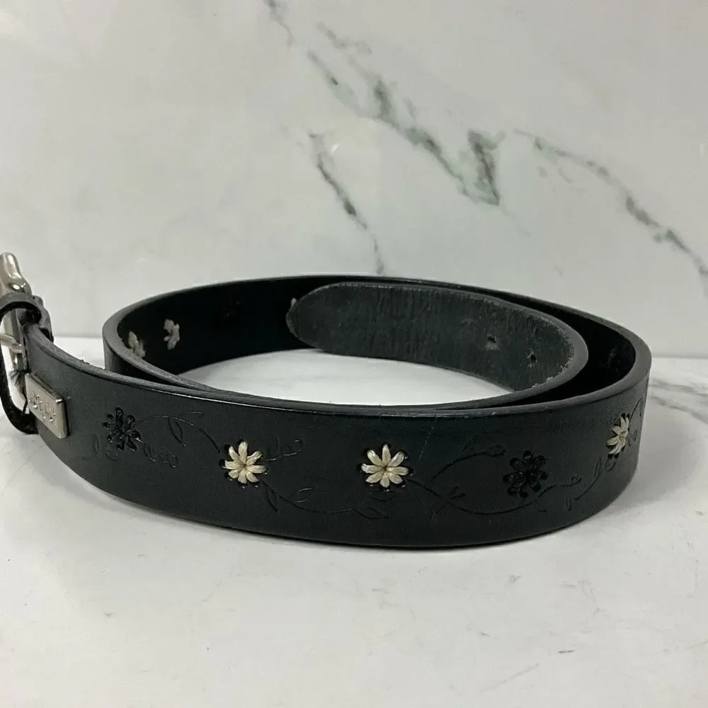 Youth Girls LEVI’S Black Leather Embroidered Belt
